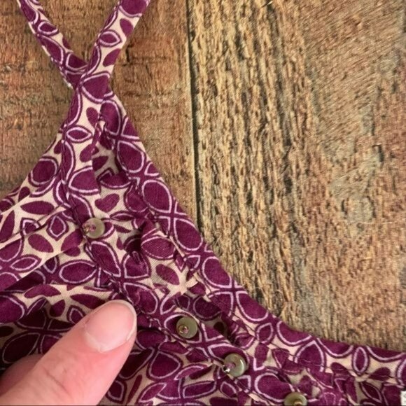 American eagle womens purple and cream floral cami camisole with bead accents -6 - Picture 8 of 9